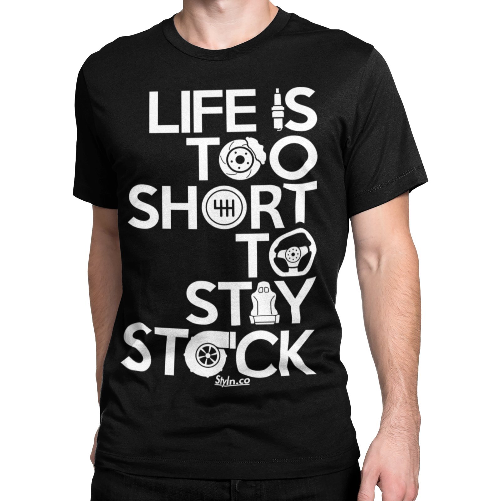 LIFE IS TOO SHORT TO STAY STOCK T-Shirt Black S-3XL JDM Boost Turbo Race Hoodie