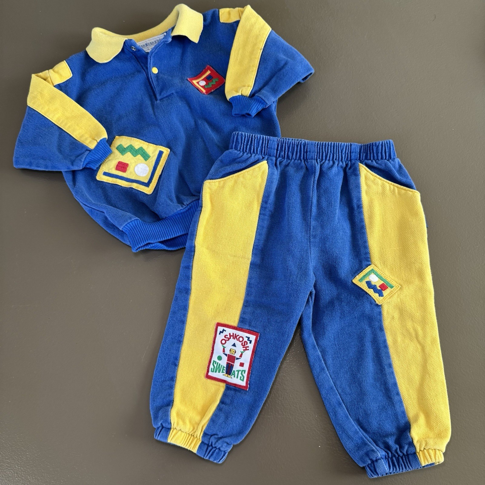 Vintage Oshkosh B’Gosh Kids 90’s Long Sleeve & Pant Sweatsuit Set Child’s Play