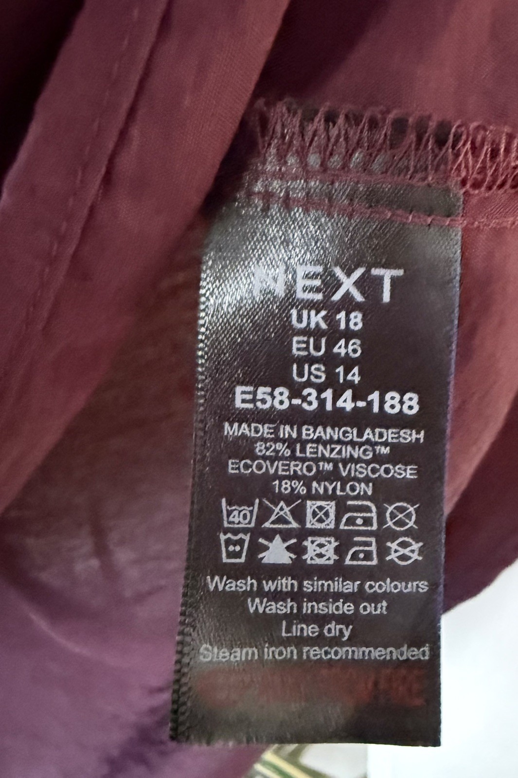 Next Burgundy/Purple Soft Texture Collared Pullover Shirt Blouse Size 18