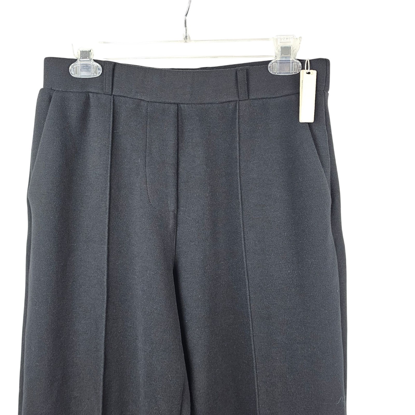 OGL Womens M Pant Black Straight Wide Leg Soft Minimalist Business Casual Office