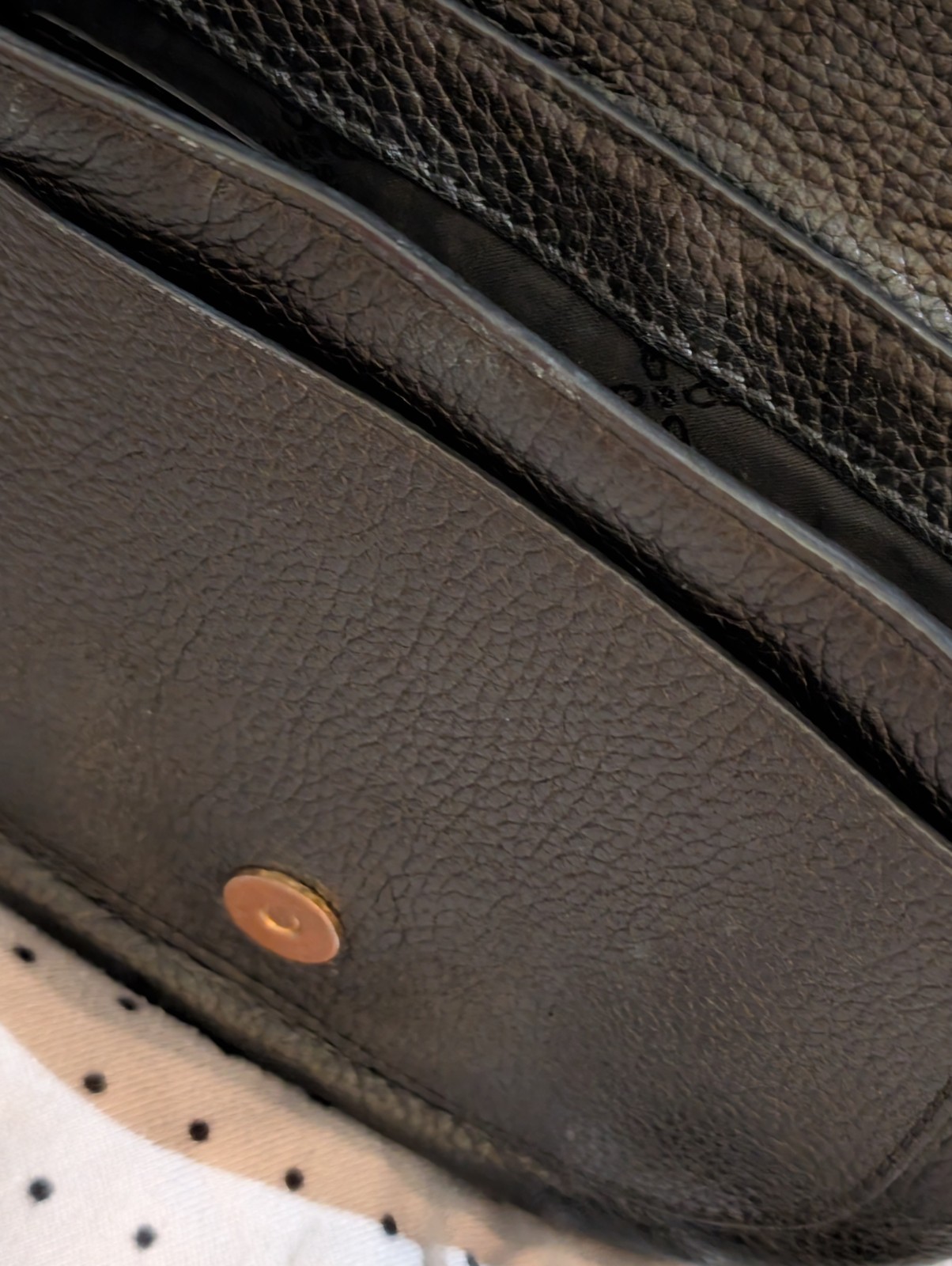 Michael Kors Black Pebbled Studded Buckle Magnetic Flap Crossbody Gold HW