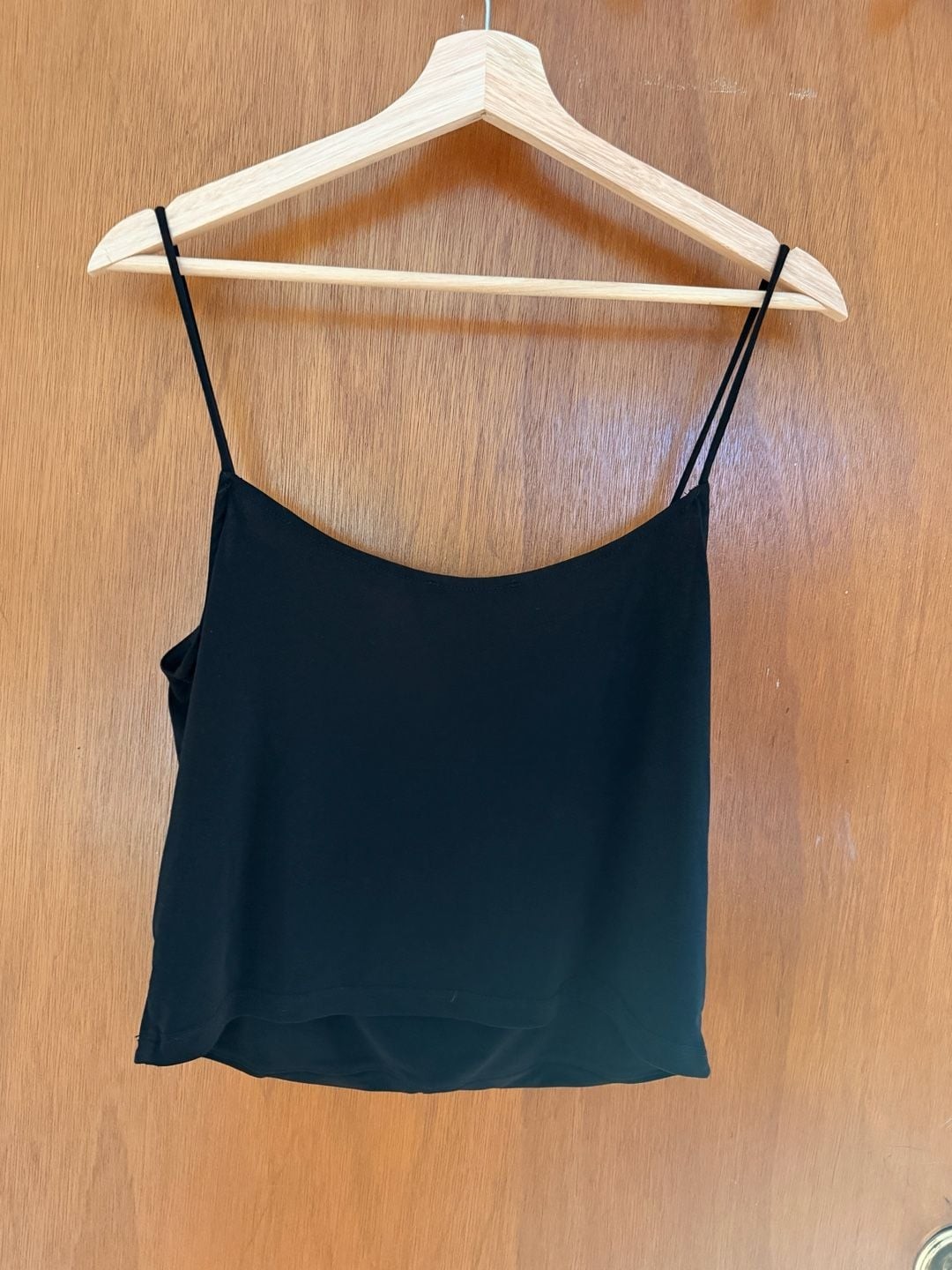 Zara Black Ruched Front Cami Crop Top
