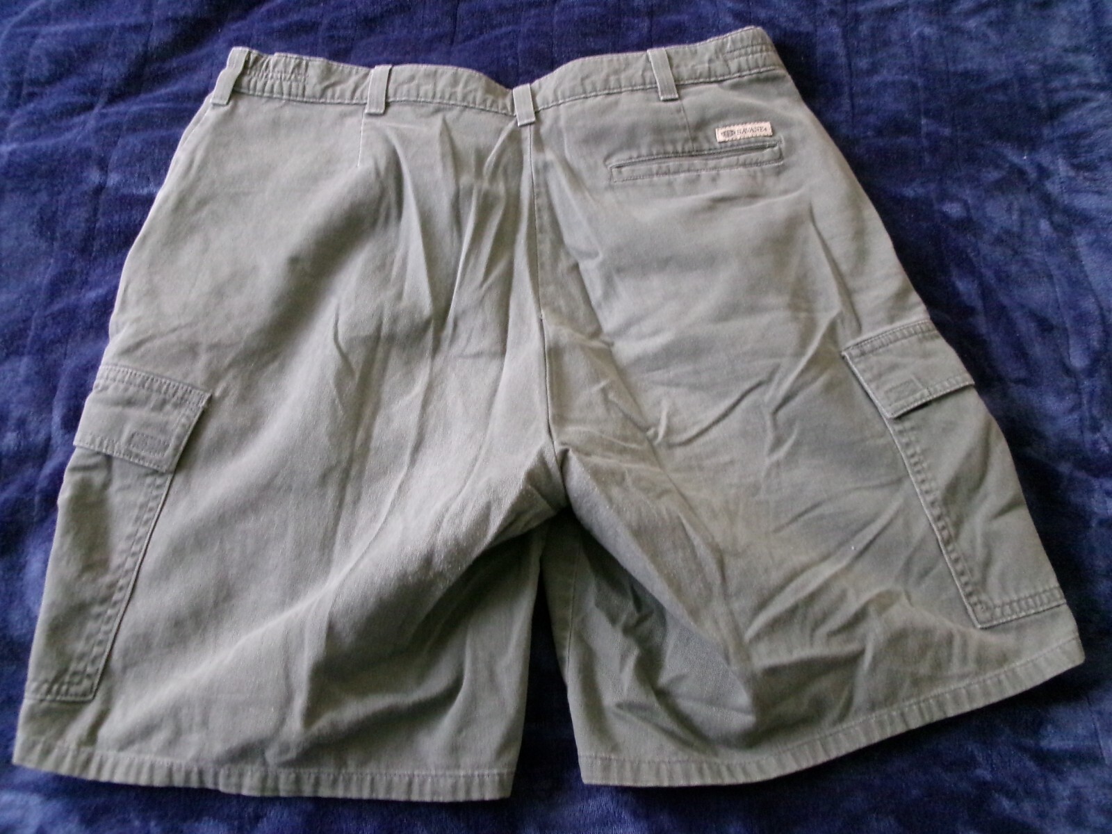 Savane Men’s Stretch 100% Cotton Cargo Shorts Size 33 Artichoke Green