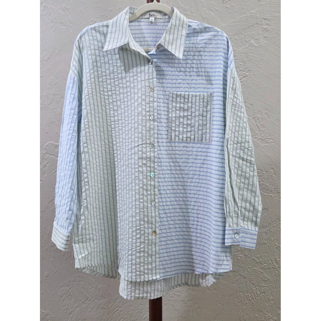 Striped Collared Button Down Shirt