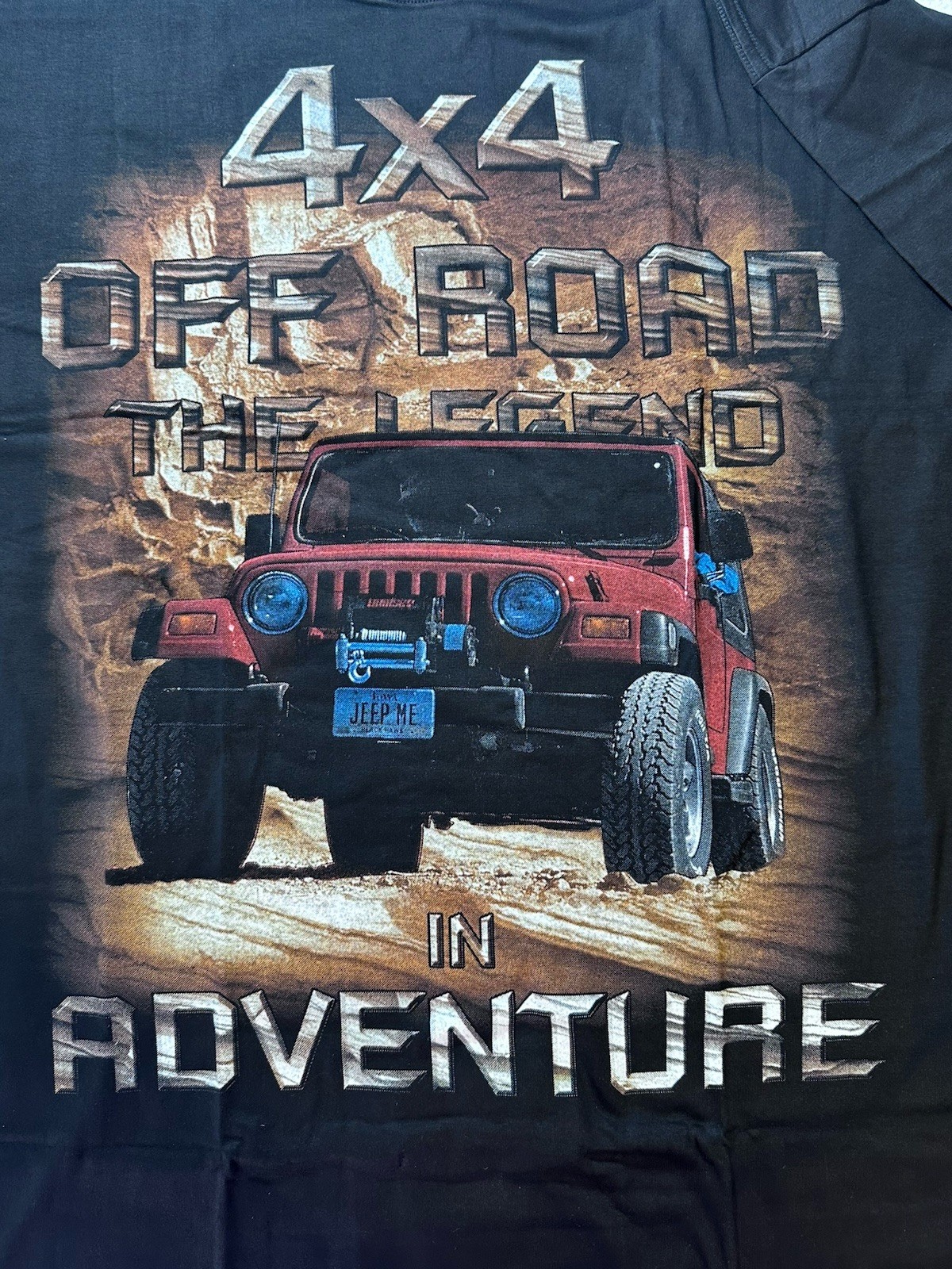 Rock Eagle Jeep Off Road Adventure Graphic T-Shirt Men L Black