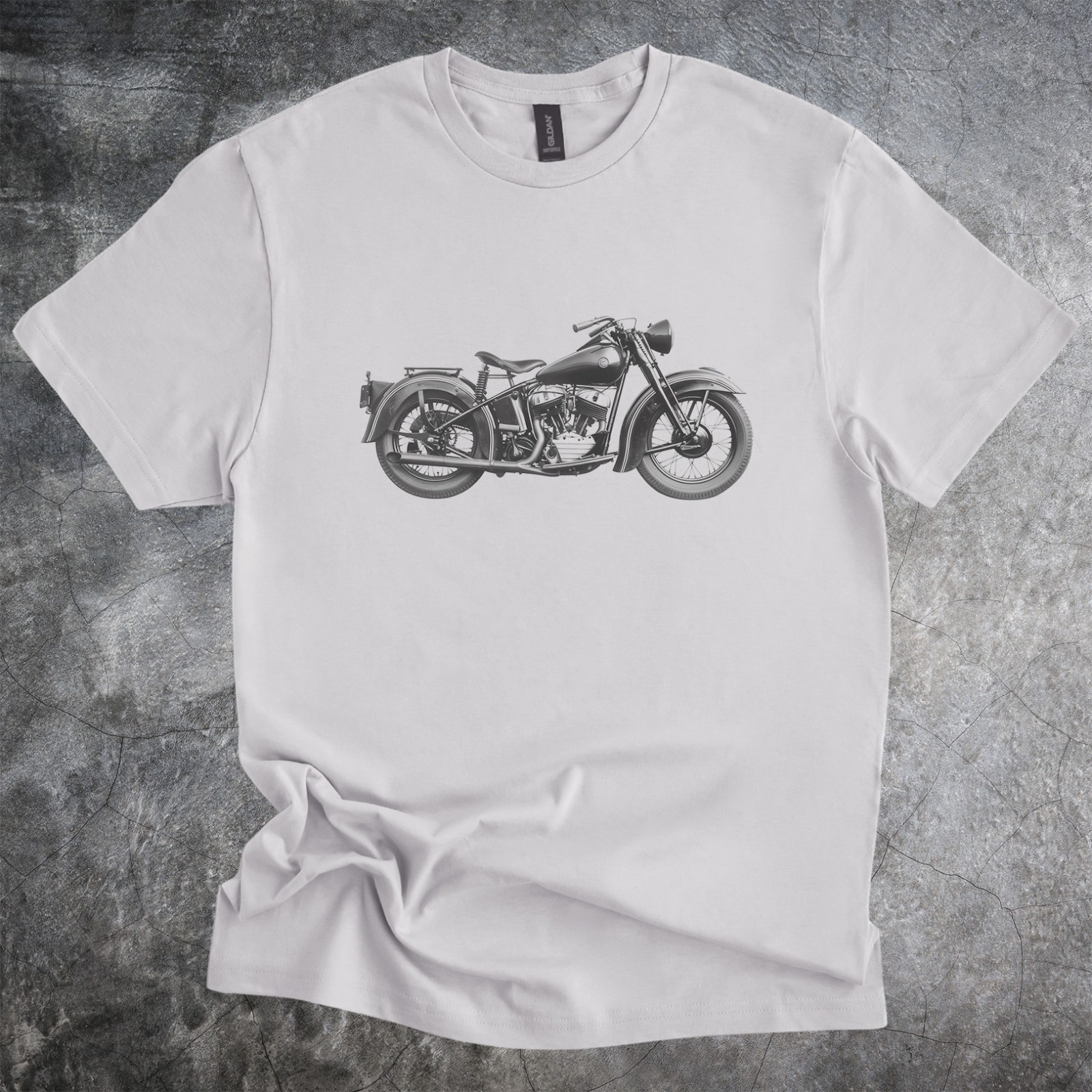 Classic Motorcycle Illustration Graphic Tshirt Retro Style Bike Shirt