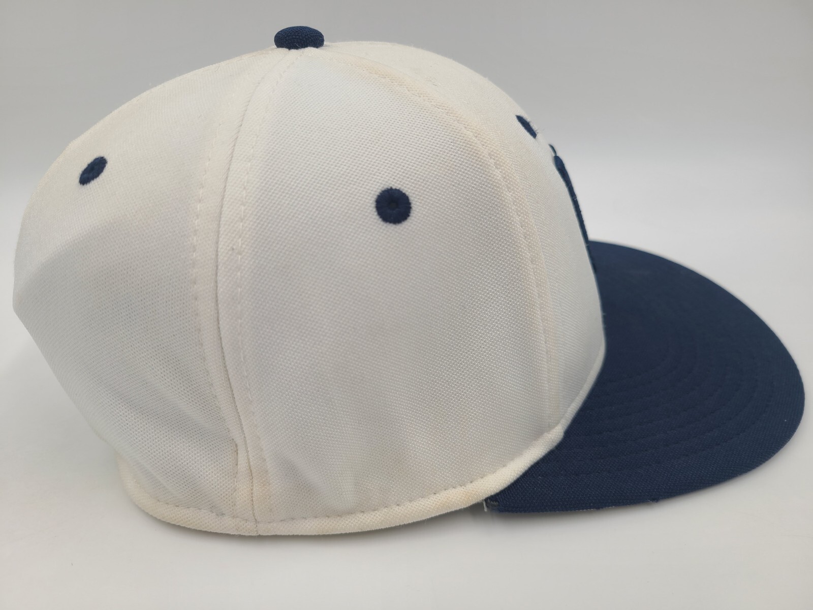 Northeastern High School Eagles The Game Pro Flex Fitted S Hat Cap White Blue