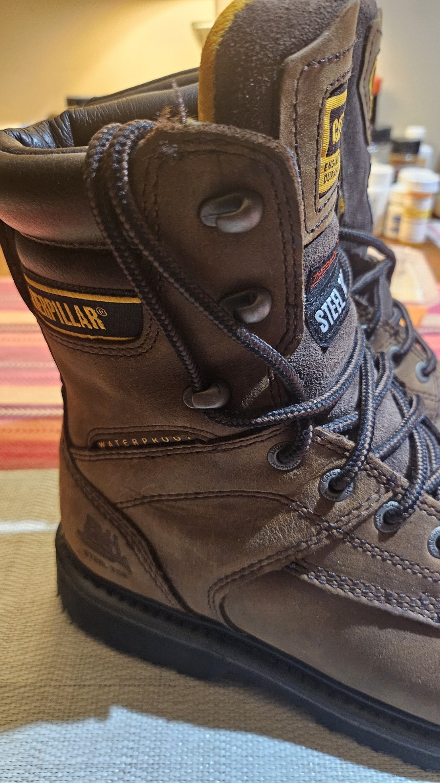 Caterpillar Mens SALVO 8″ WP Steel Toe Thinsulate Work Industrial Boots US 7.5