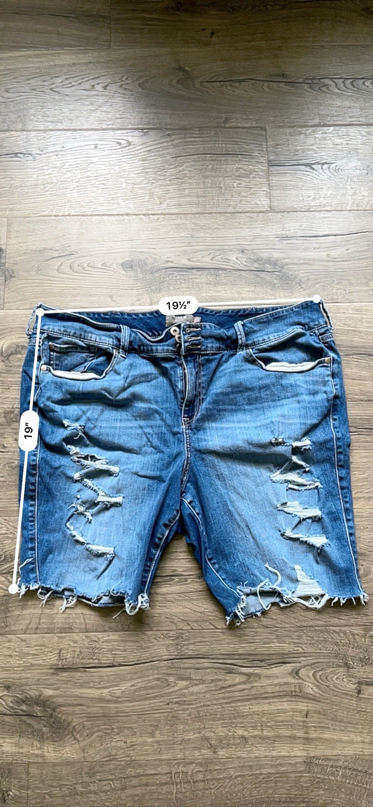 Torrid Jegging Bermuda Shorts Plus Size 2 Blue Denim Mid Rise 8in Pockets