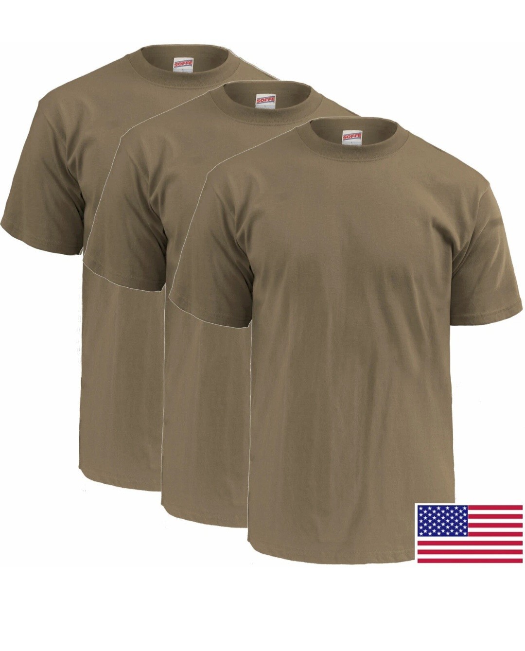 NEW XL Soffe 50/50 Military US Army USAF/T-Shirt Undershirt 3-Pack – OCP Tan 499