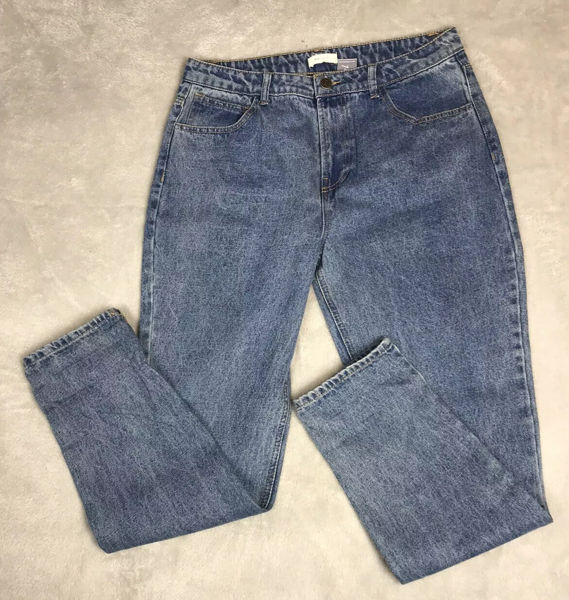 Blue Asphalt 90s Mom Jeans 5 Pocket Design, Zipper & Button Closure Size 33 NWT