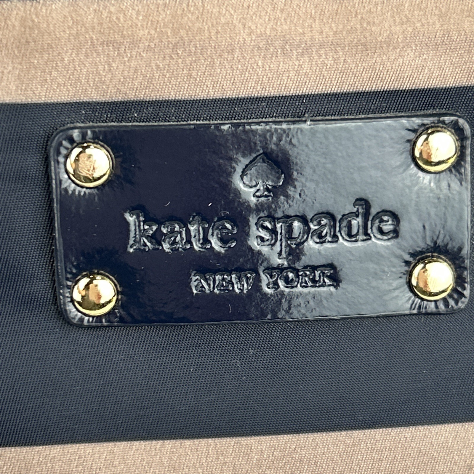 Kate Spade Nylon Crossbody Purse Navy & Taupe with Navy Leather Adjustable Strap