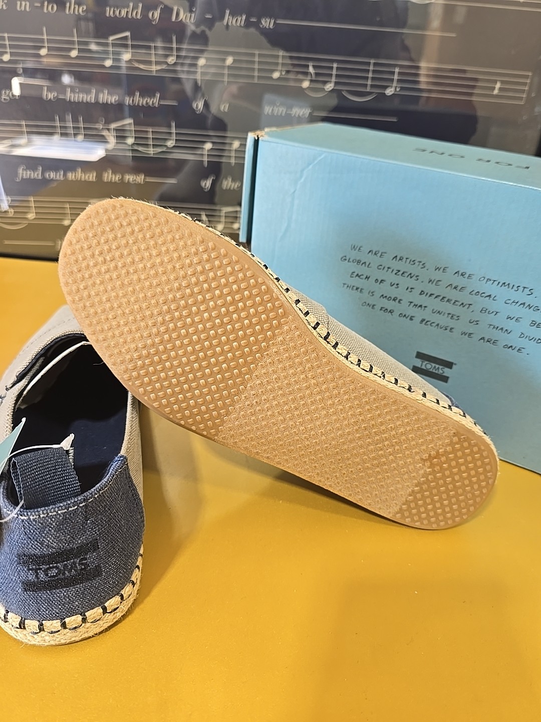 Toms Deconstructed Alpargata Rope Drizzle Grey Washed Canvas Mens Size 7