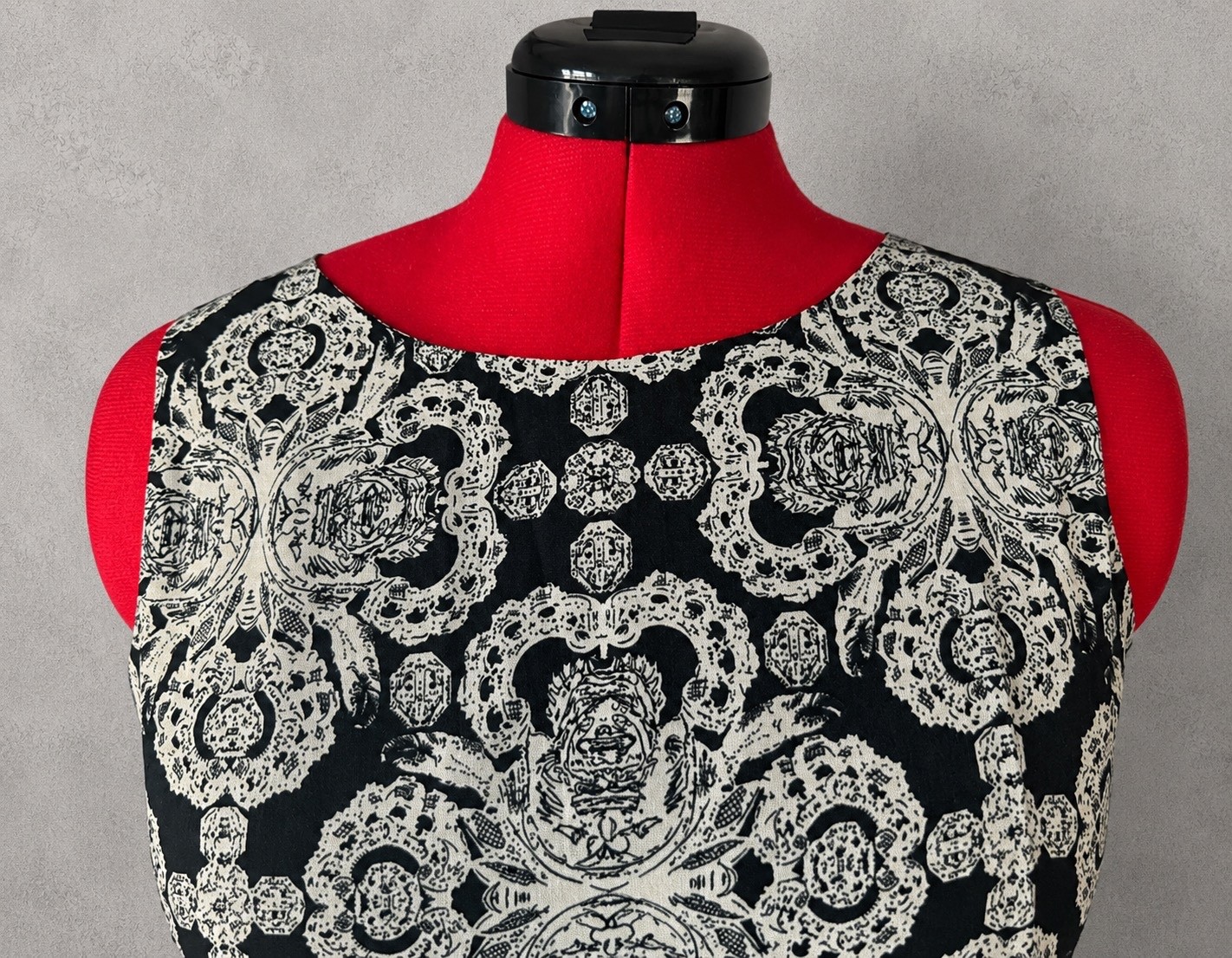 Ruby Rocks Boutique Dress UK 12 Black Cream Rockabilly 50s Retro Skater Party