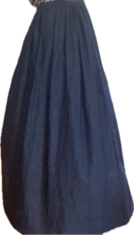 Custom Ladies skirt long full modest denim dark navy blue jean S M L XL 1X 2X 3X