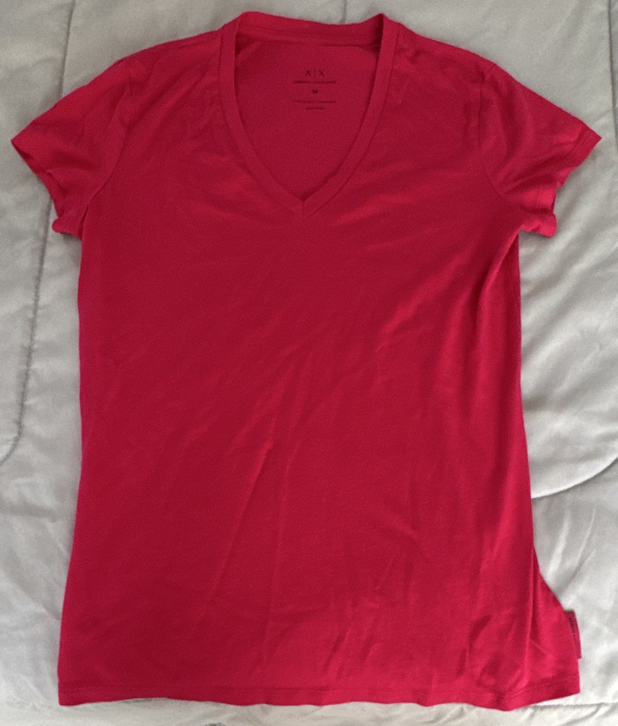 Armani Exchange Women V-Neck Top Casual Tee Size M Pink