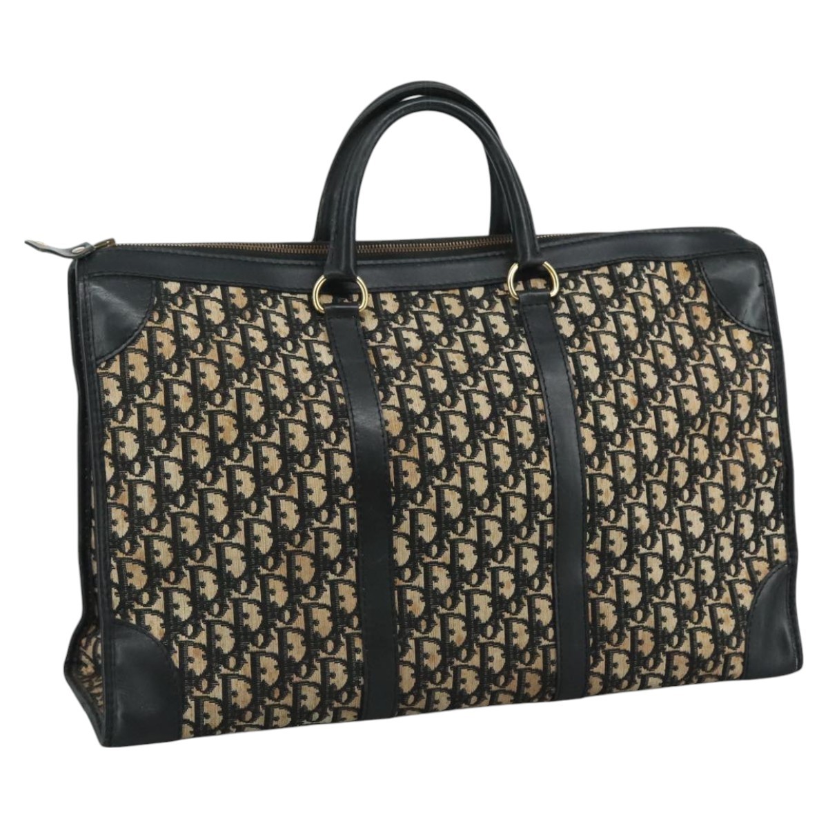 Christian Dior Trotter Canvas Boston Bag Navy Auth 111760