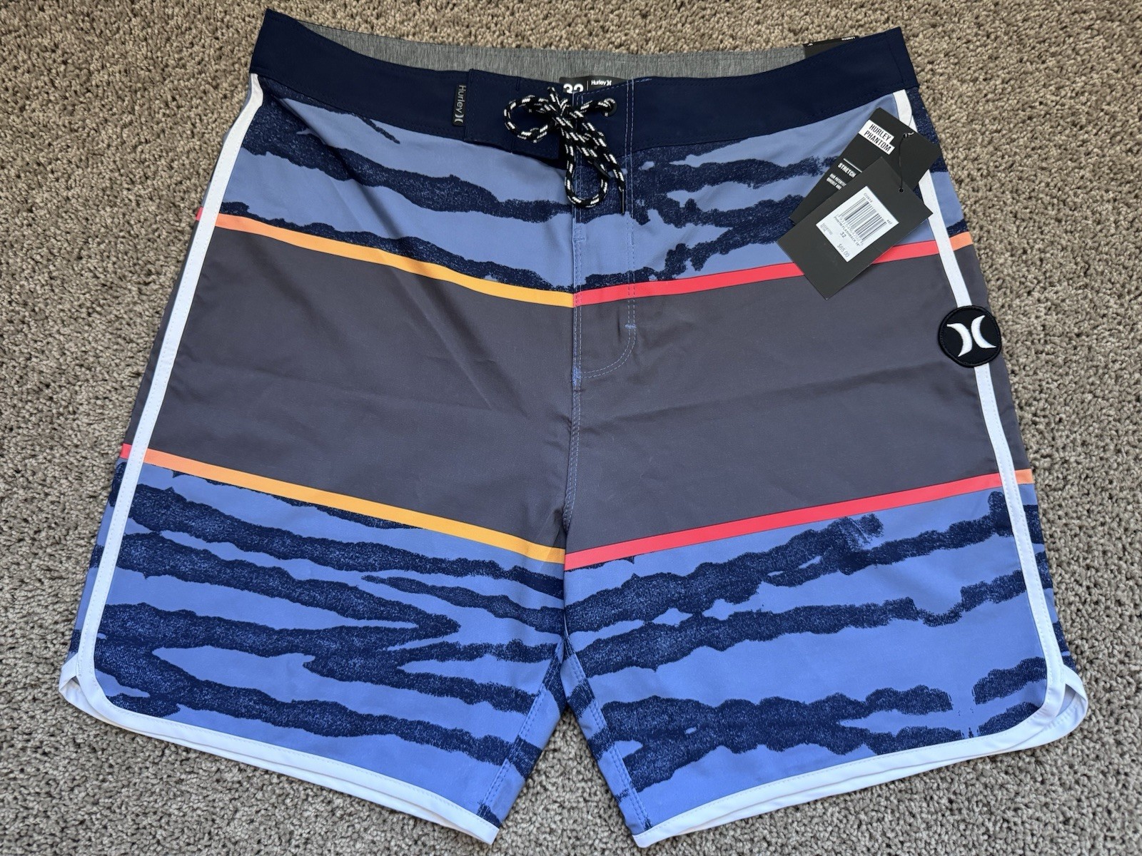 $65 BRAND NEW HURLEY PHANTOM MENS SWIM BOARD SHORTS FLASHBACK 32 X 18