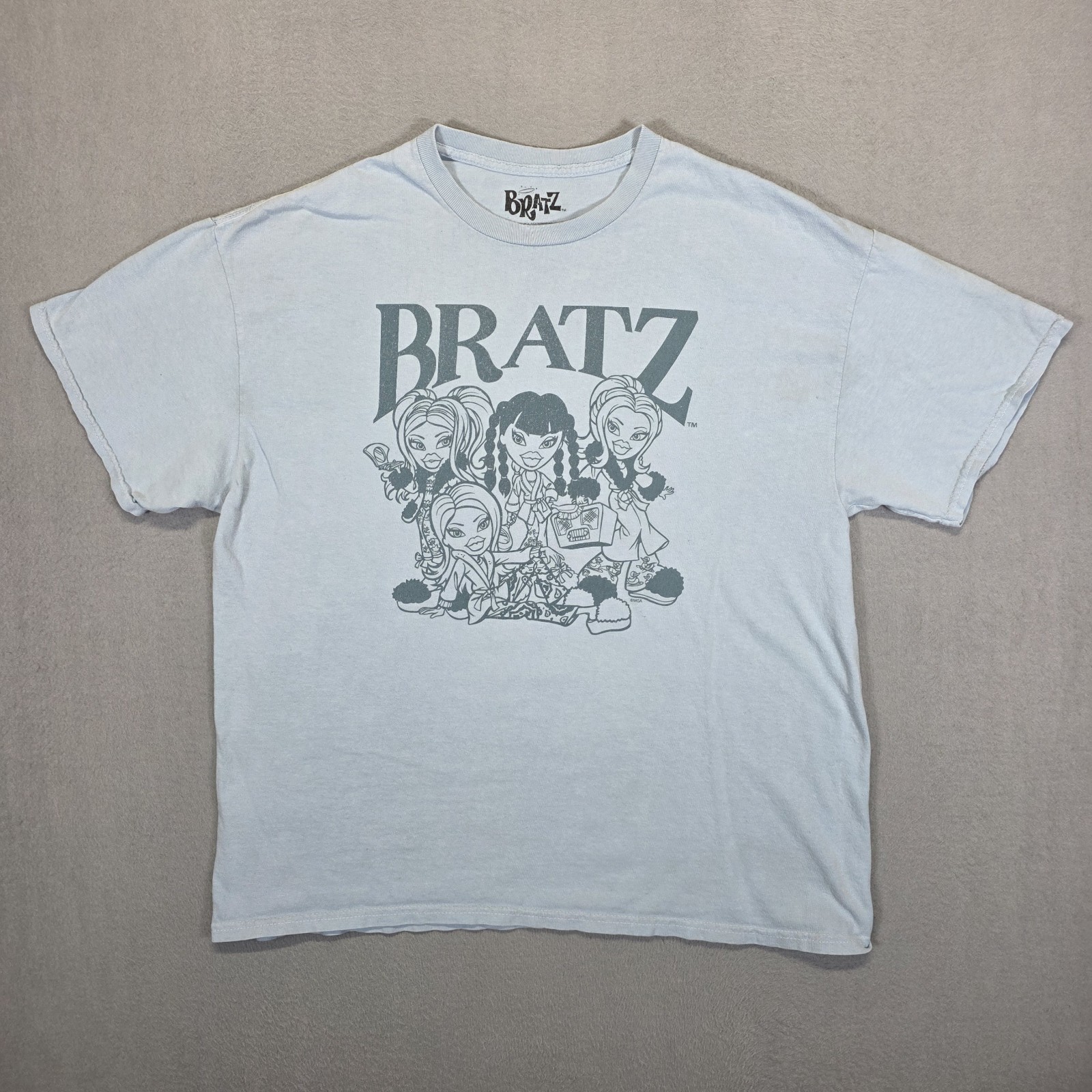 Bratz T Shirt Womens XL Blue Graphic Edgy Cute Fashion Doll Retro Top