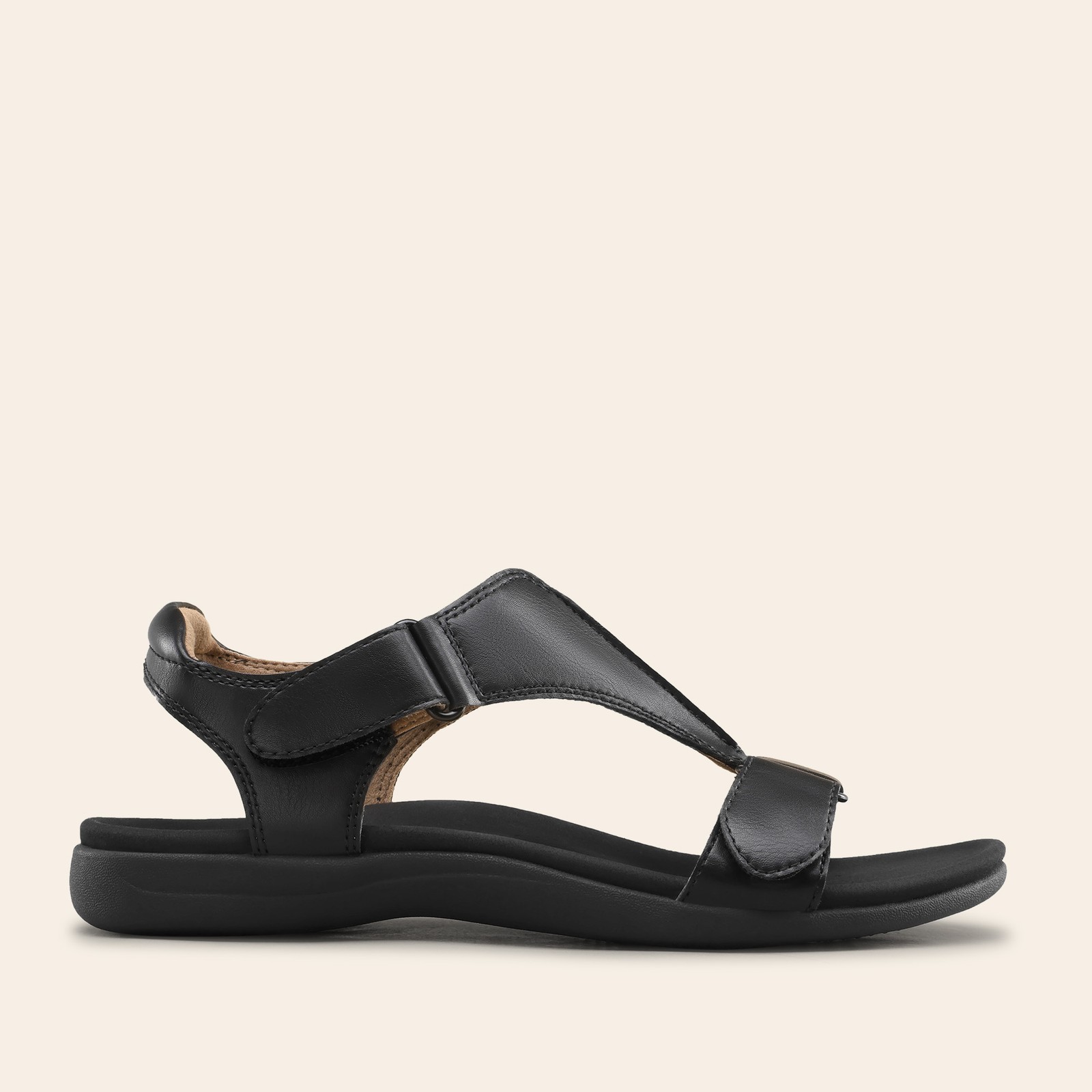 Women Arch Support T-Strap Orthopedic Flat Sandals Summer Beach Walking Sandals~