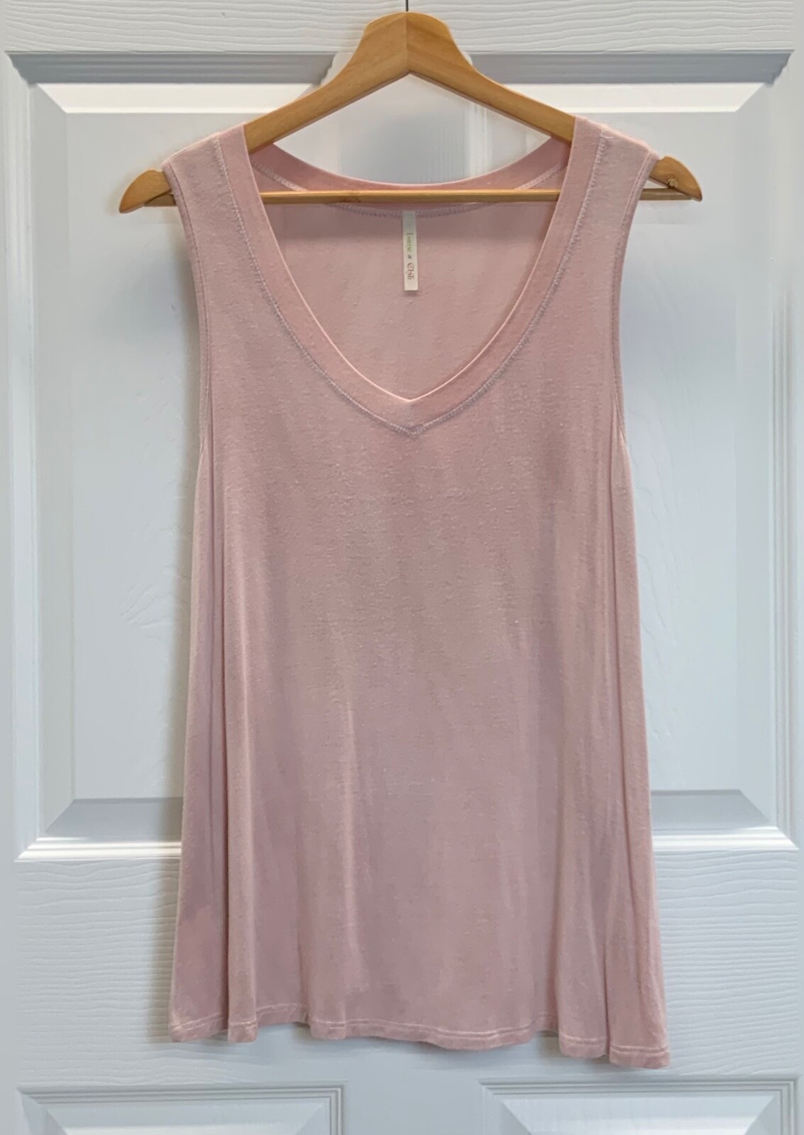 EUC Lime n Chili Dusty Pink Mauve V-neck Sleeveless Swing Tank Top, SMALL