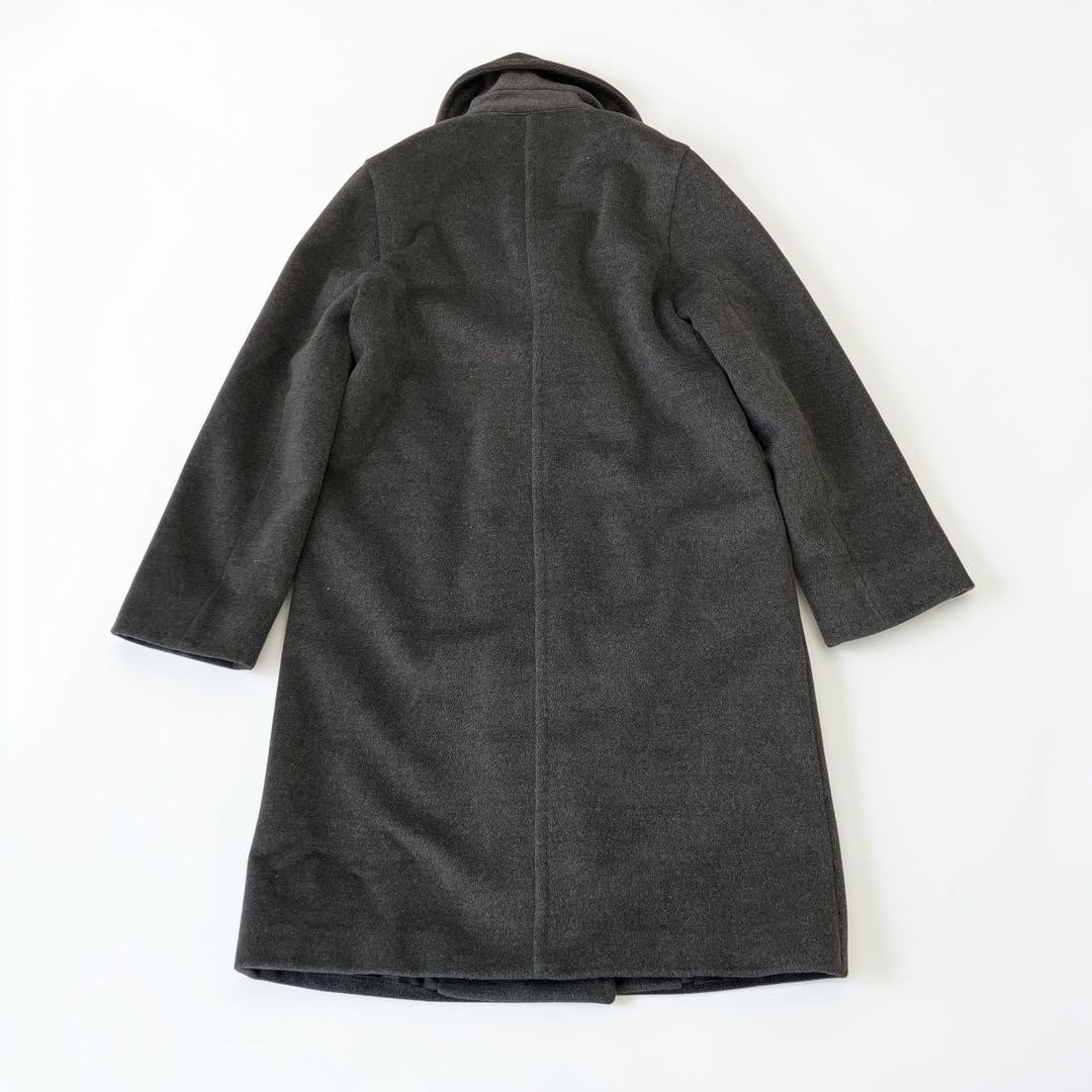 Max Mara MAREA Long Coat Dark Gray Virgin Wool Cashmere Womens Size 40 L Italy