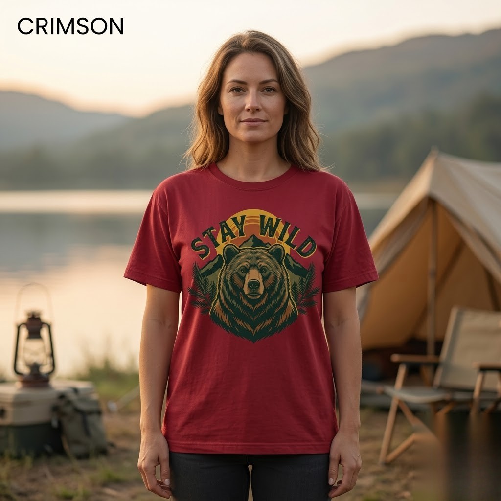Stay Wild Bear Mountain Nature Outdoor Adventure Graphic Shirt Freeships