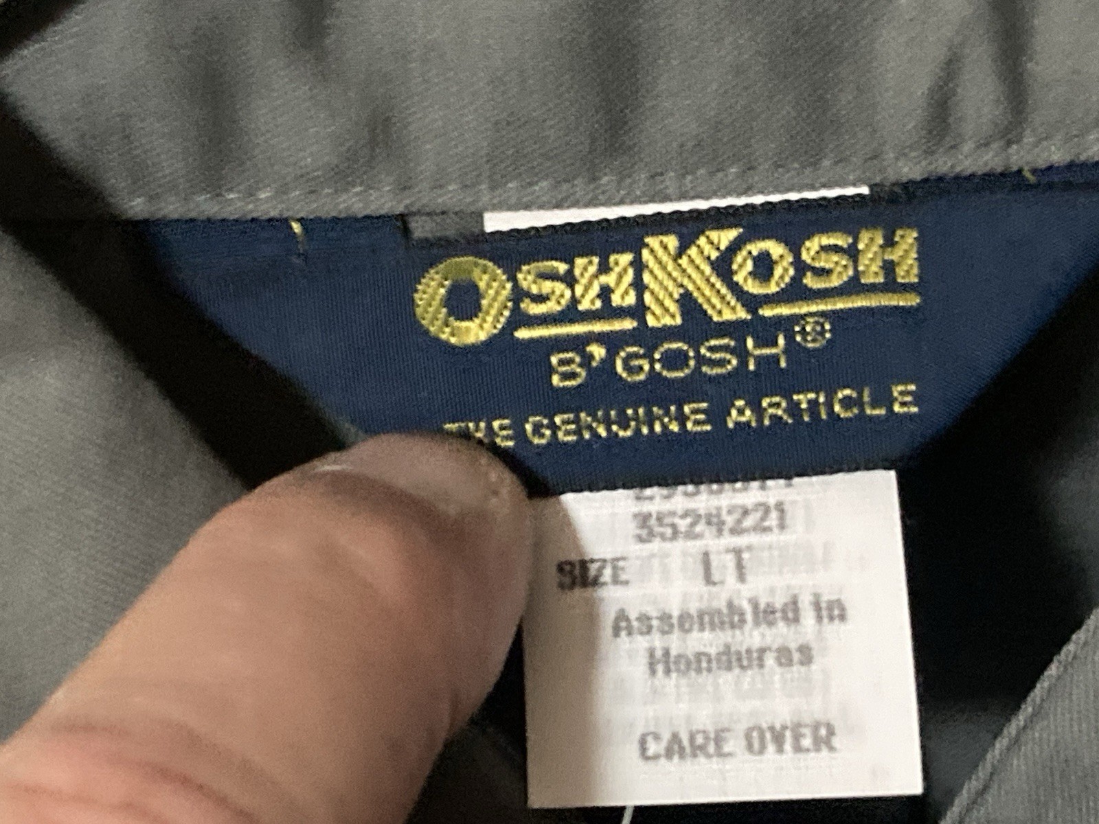 VTG OshKosh B’Gosh Work Shirt Men’s Size Large/Tall Gray Snap Dual Pocket NEW