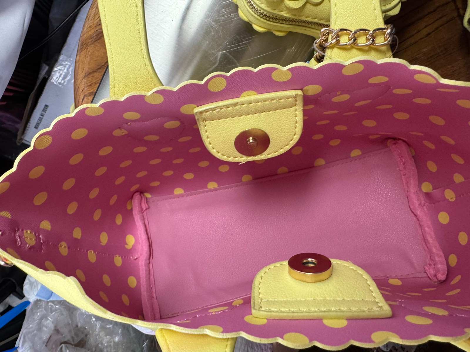 Betsey Johnson Sweet Strawberry Mini Tote Bag NWT Charm Yellow Pink