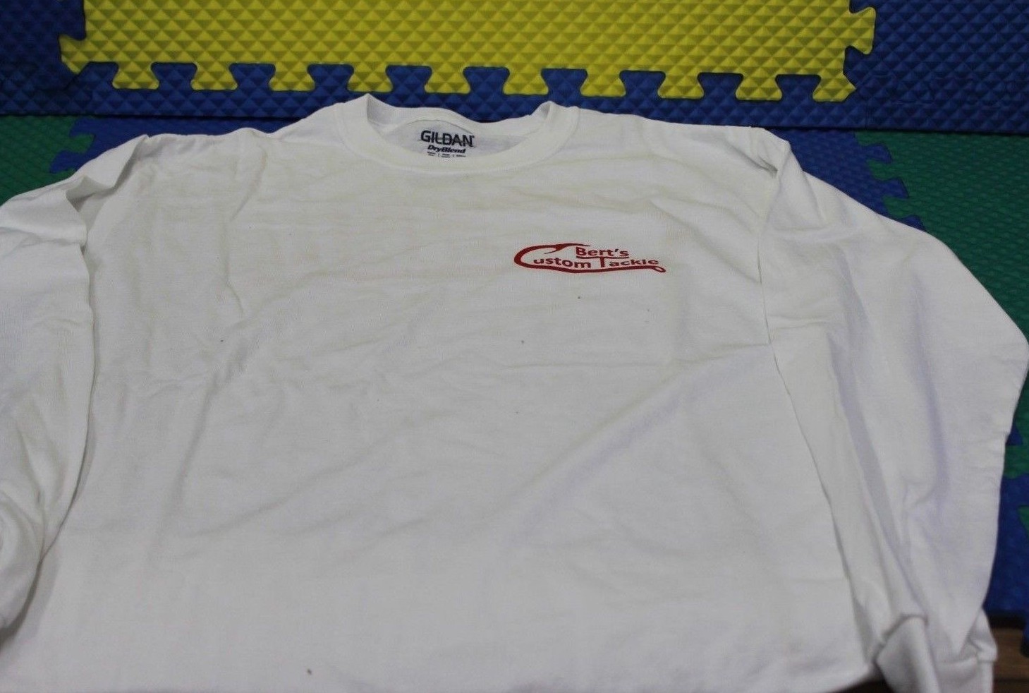 Bert’s Custom Tackle White Long SLV 50/50 Poly Cotton Dry Blend Choose Size