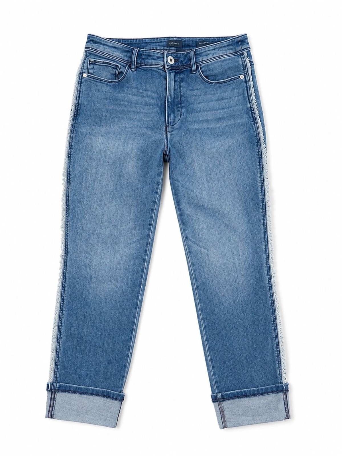 J.Jill Denim Women’s Size 6 High Rise Cropped Jeans Frayed Side Seam Cuffed