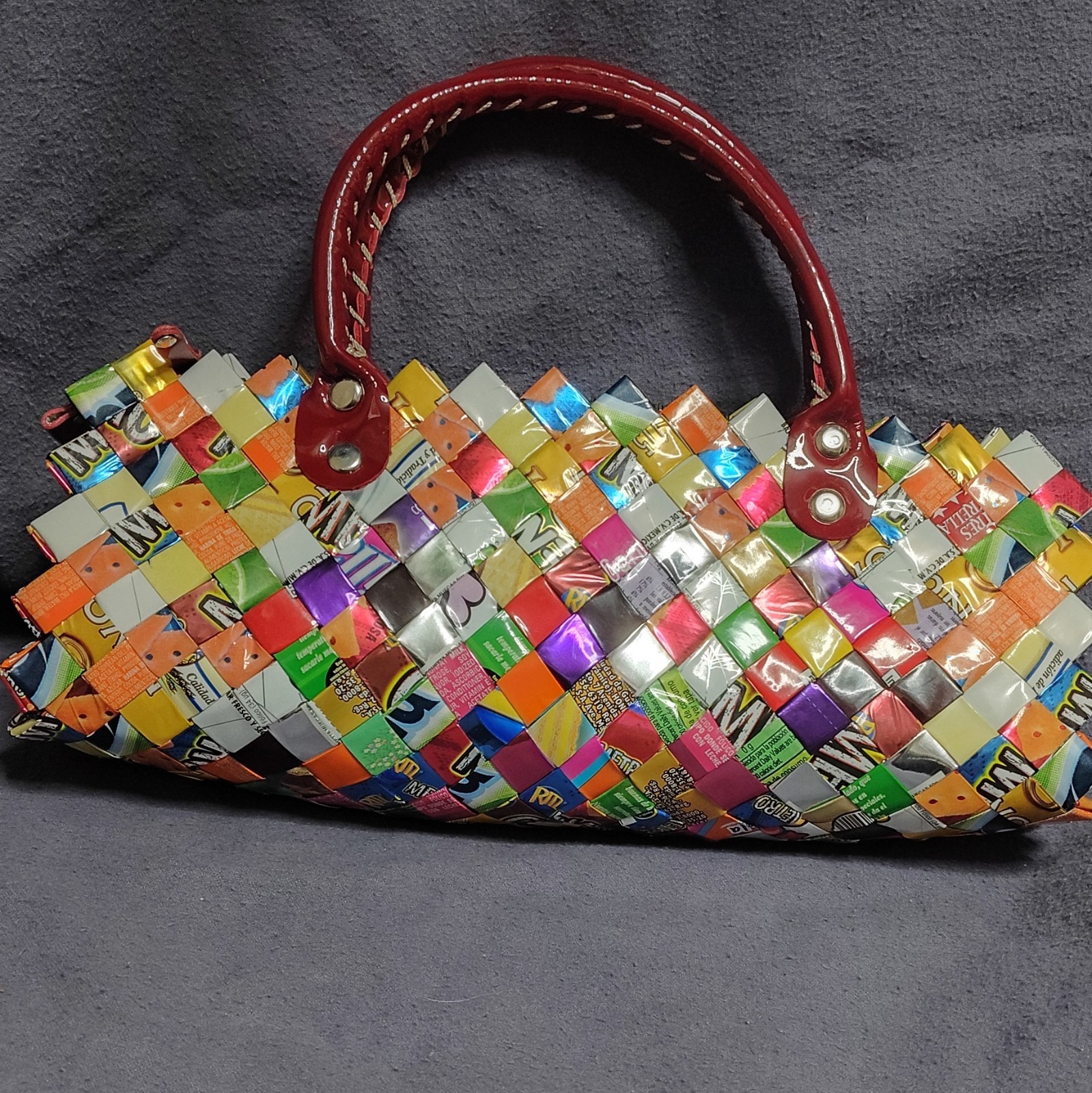 Nahui Ollin Multicolor Woven Candy Wrapper Bag