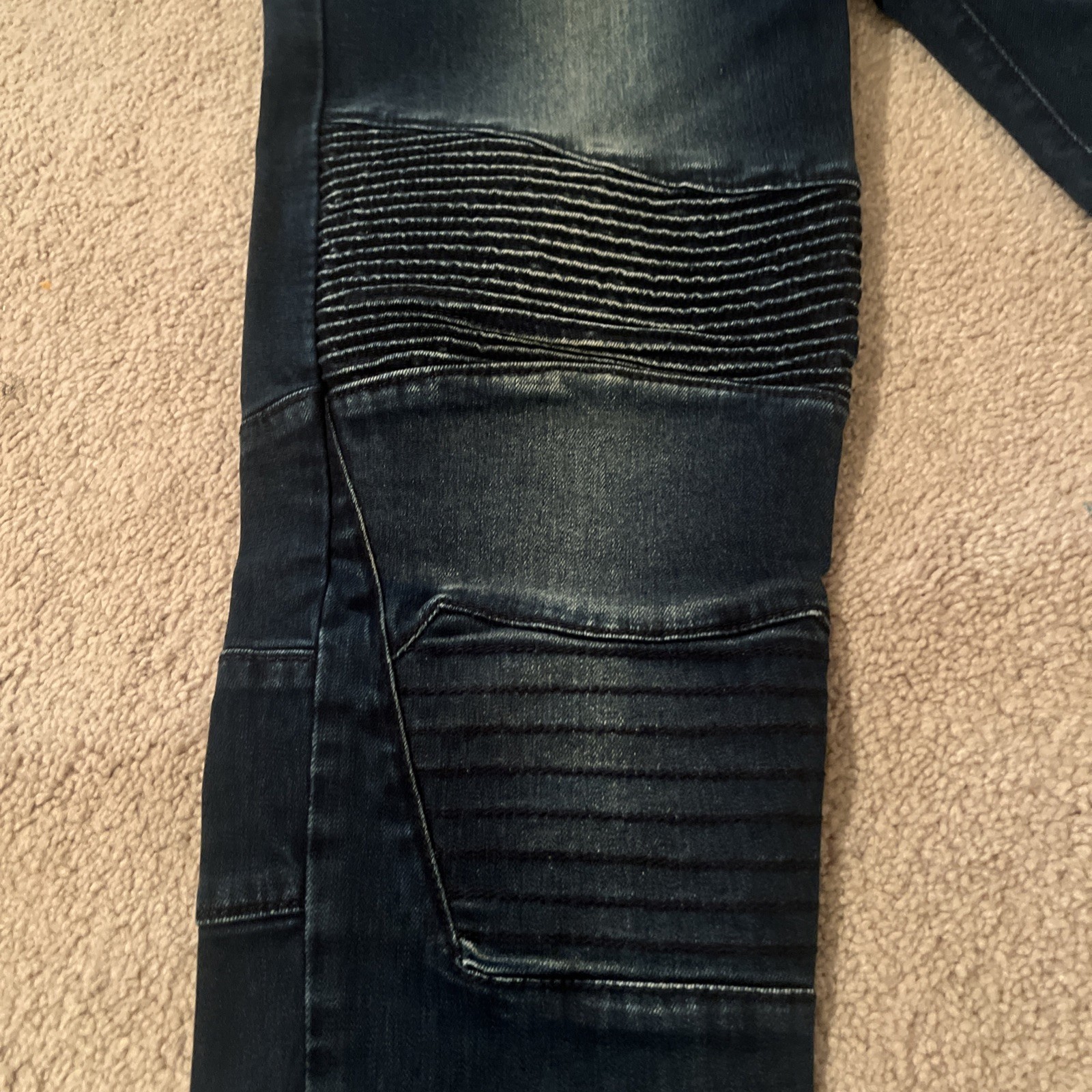 Hyper Denim Dark Blue Slim Tapered Biker Jeans Mens Size 32 Skinny