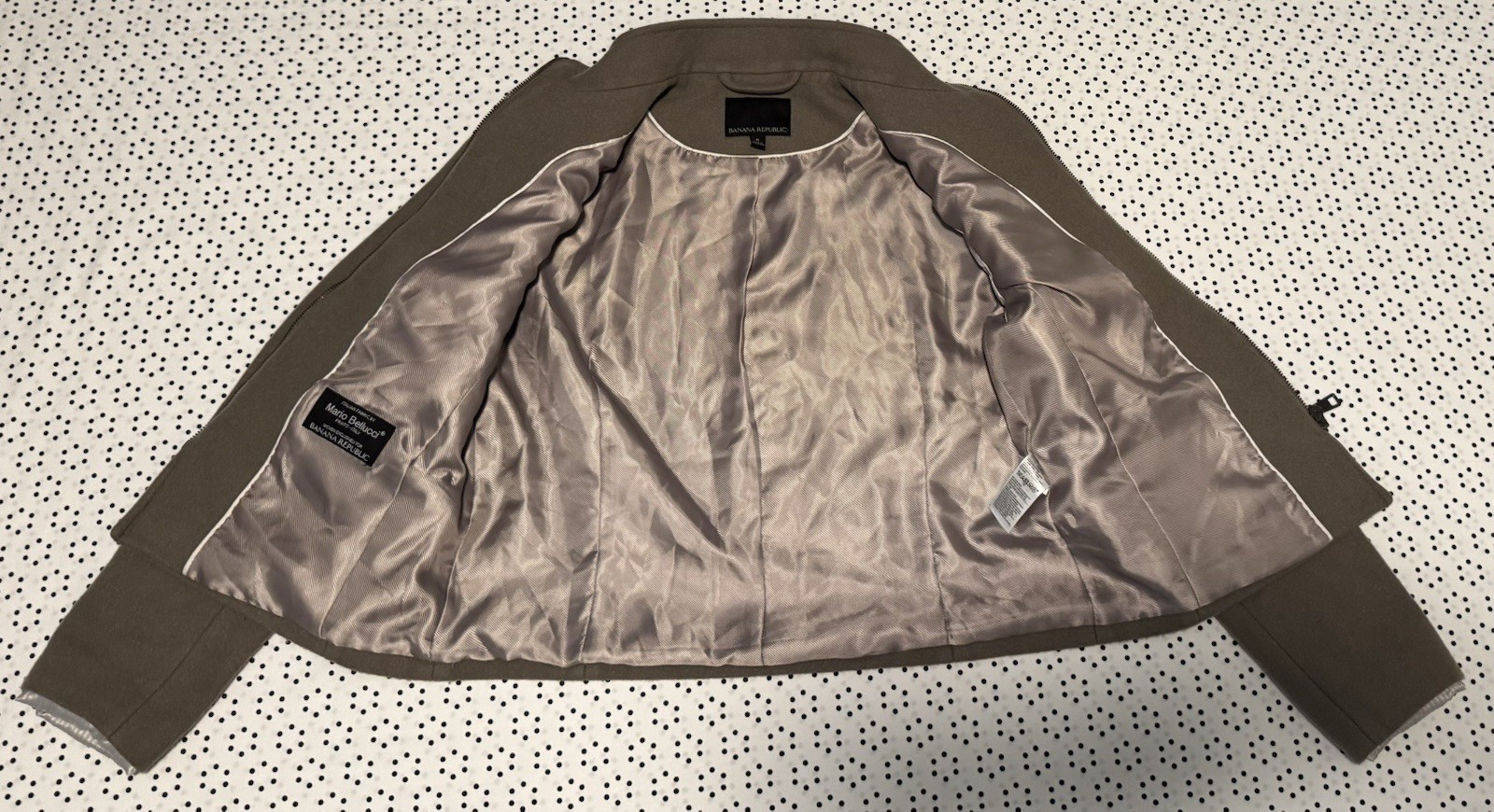 Banana Republic Mario Bellucci Wool Blend Coat Jacket Camel/Brown w/Full Zipper