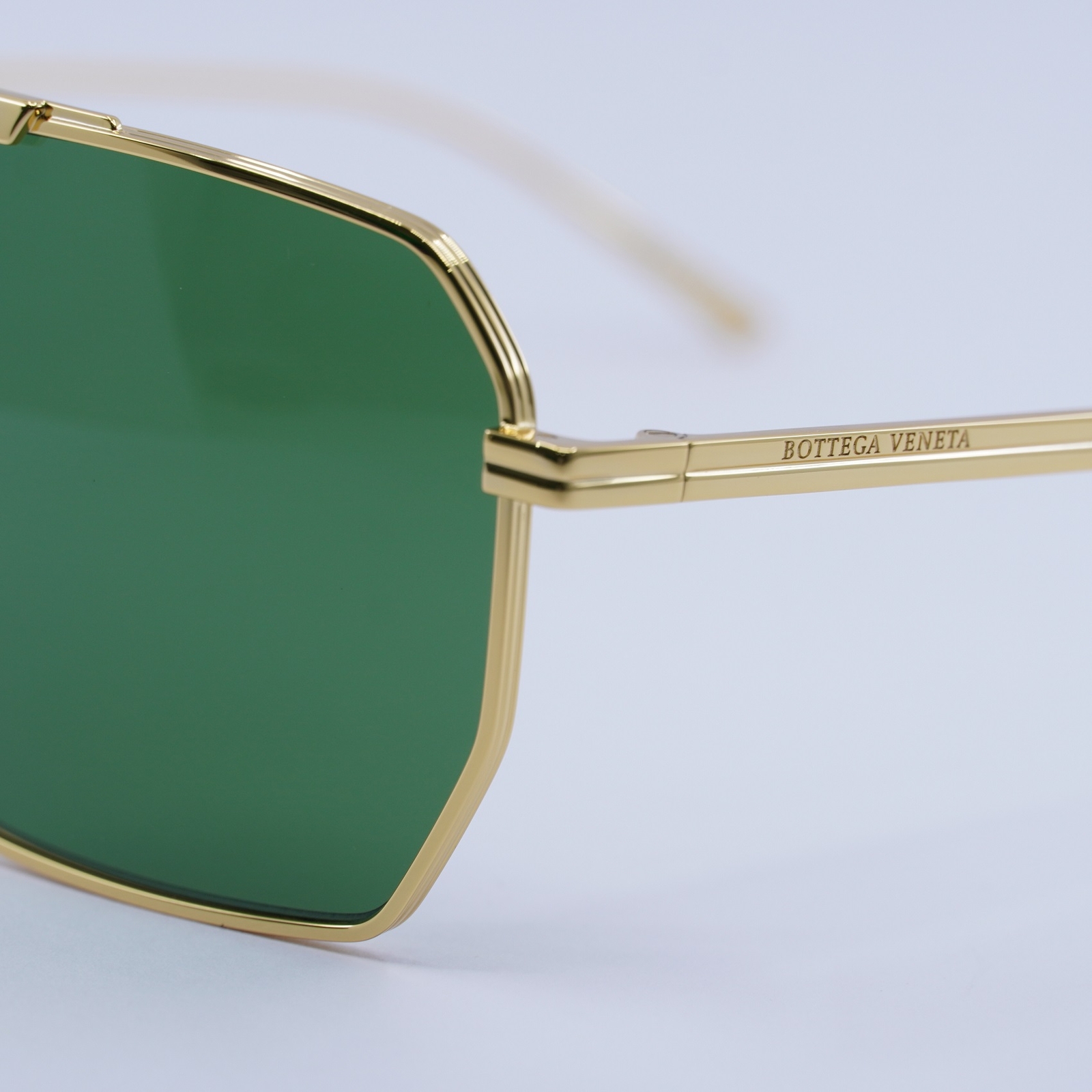 New Authentic BOTTEGA VENETA BV1012S 004 Gold/Green 60-13-145