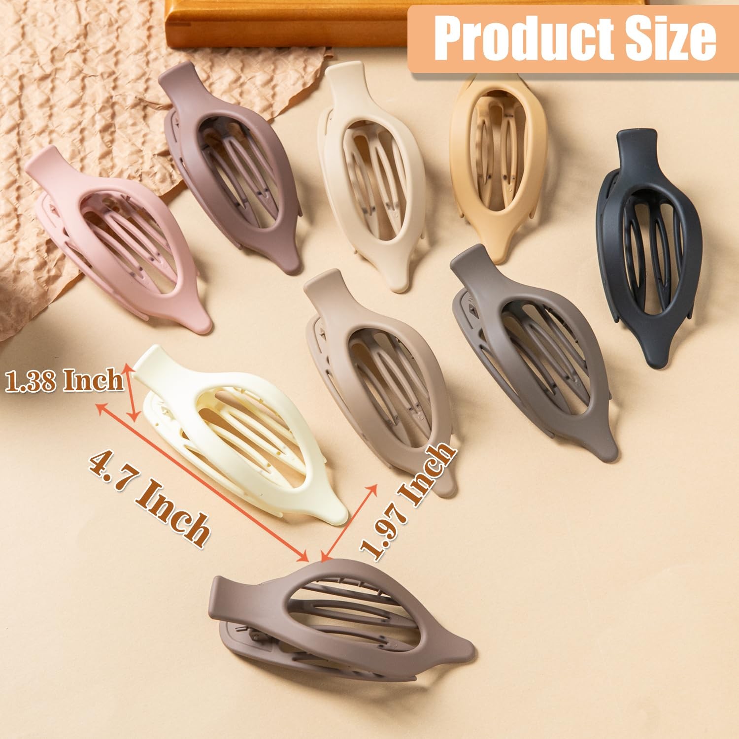 Flat Hair Clips, 9 PCS 4.7 Inch Large Side Slide Volume Duckbill Clips for Women