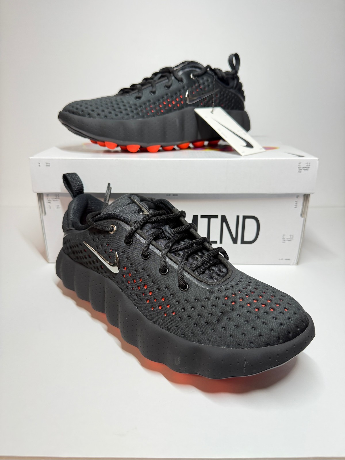 Size 9.5 and 11 Nike Mind 002 “Black Hyper Crimson” (Men’s) – IN HAND✅