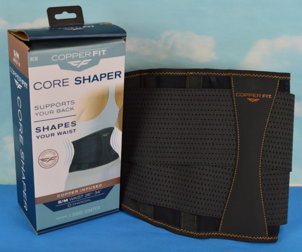 COPPER FIT Core Waist Trainer Shaper Women Charcoal S/M- W 26″-34″ Open Box
