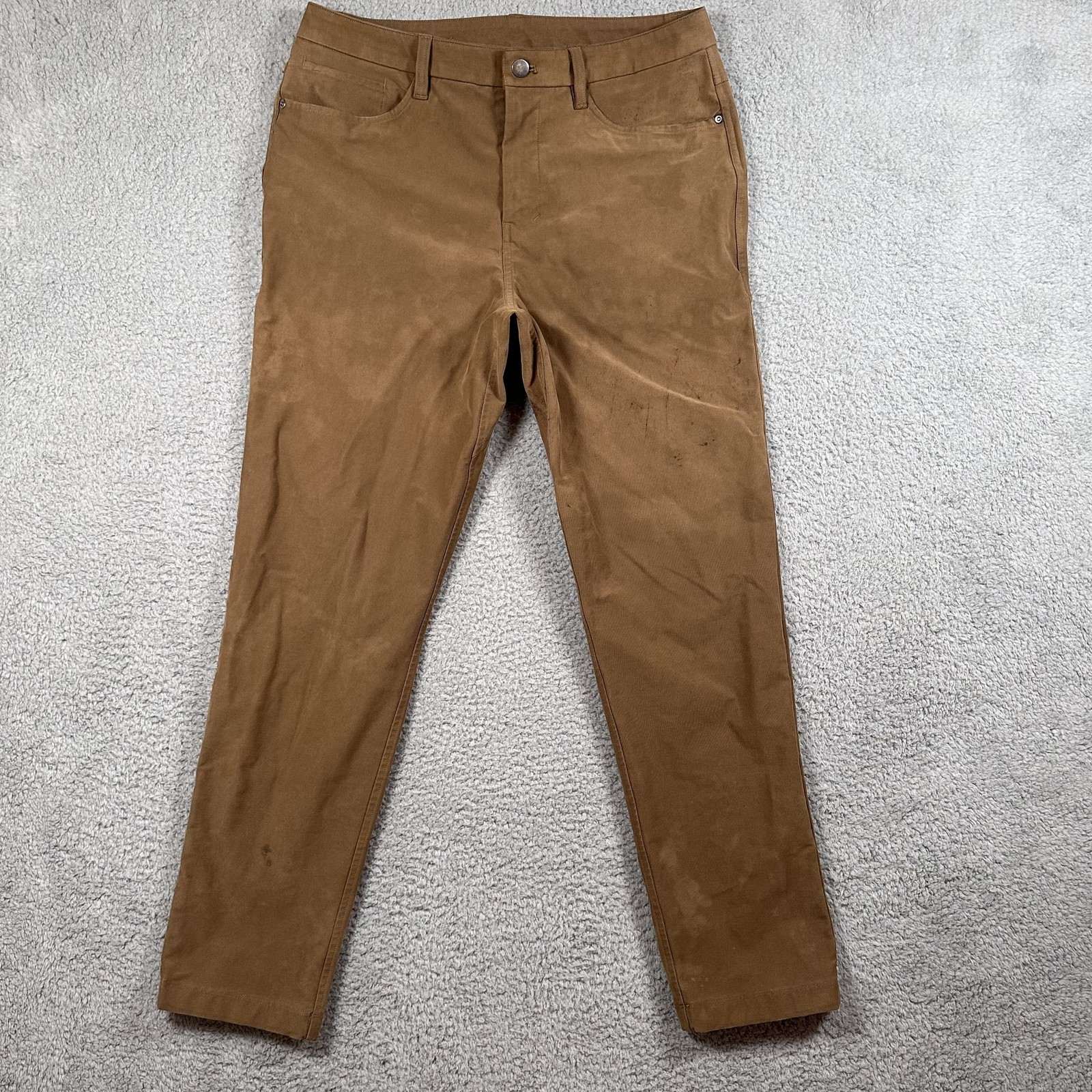 Lululemon Pants Mens 31×30 Brown ABC Slim Fit Five Pocket Utilitech Destroyed