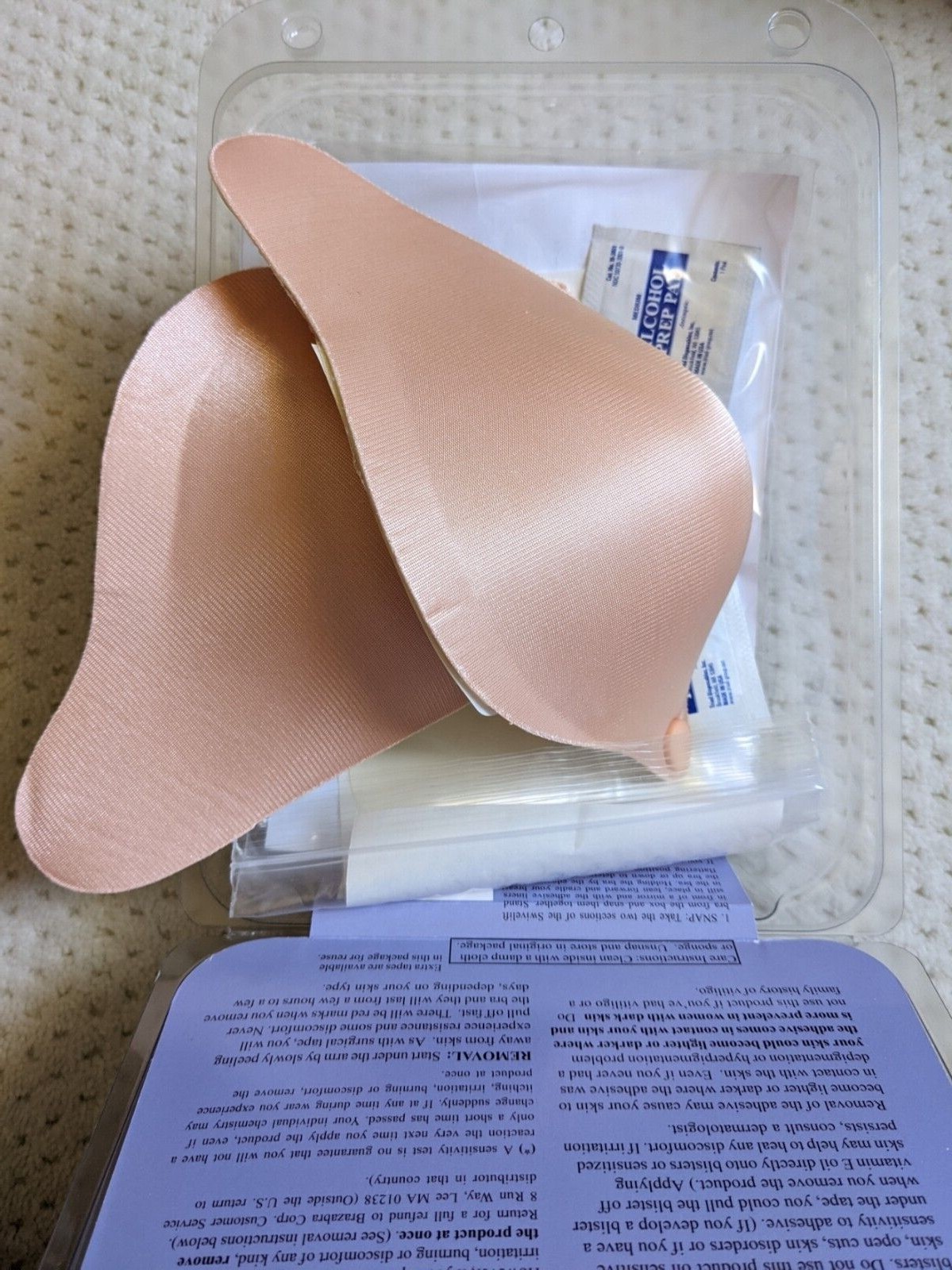 NIB Braza Swivelift Re-Usable Adhesive Bra to create lift,cleavage Size B, Beige
