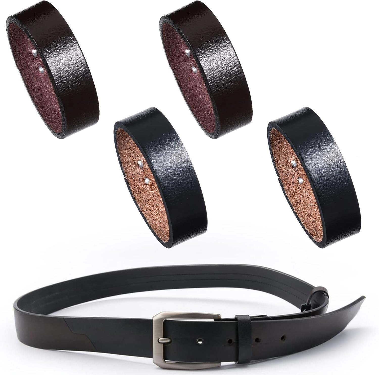 4 Pack Belt Loop Keepers, Leather Loop Keeper Accessories Belts Straps Holder Re