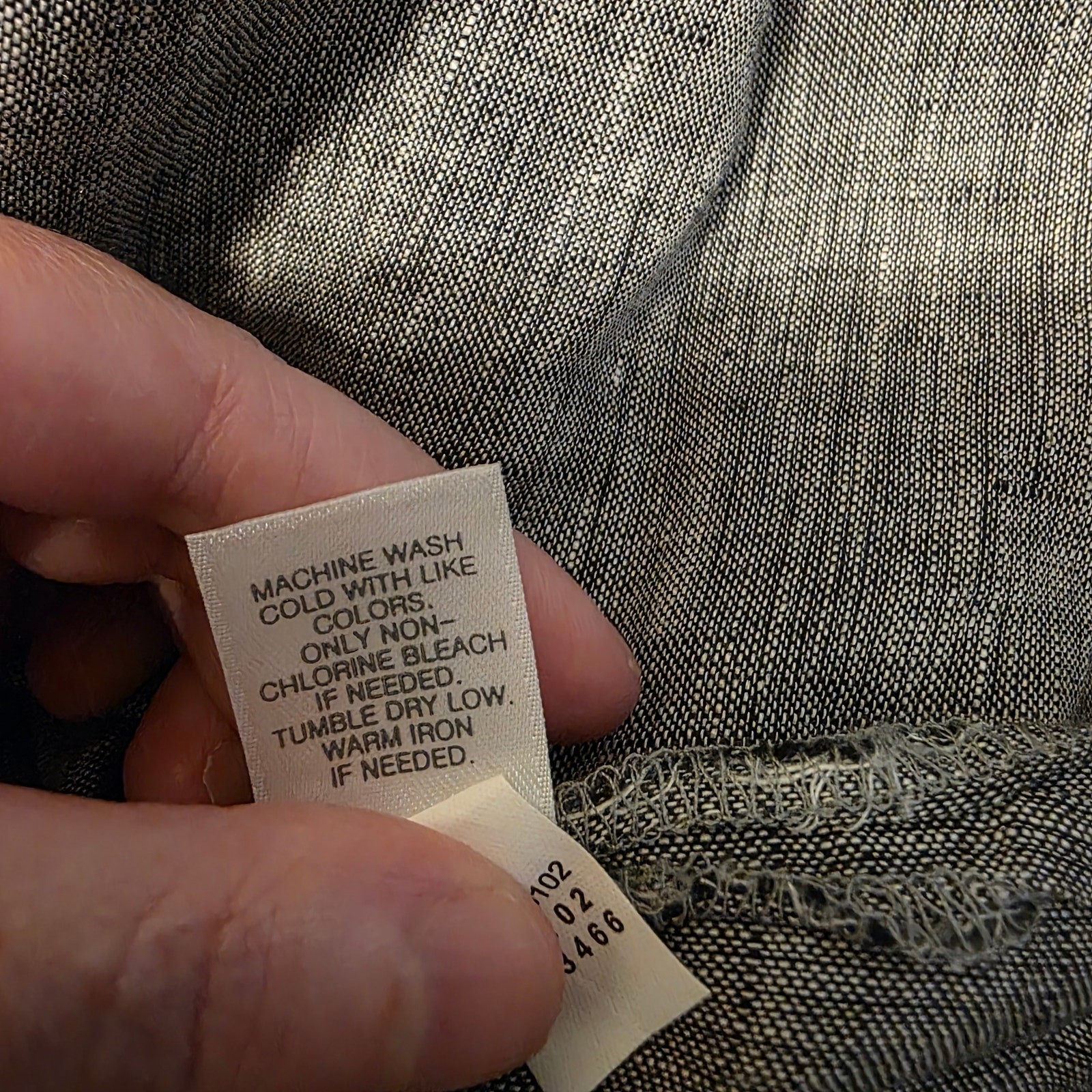 J. Jill Love Linen Gray Button Down Blouse Sz L Petite NWOT