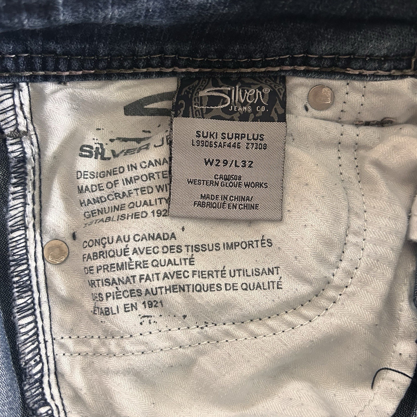 Silver Jeans Co. Women’s Bootcut Dark Wash Blue Denim Jeans 5-Pocket