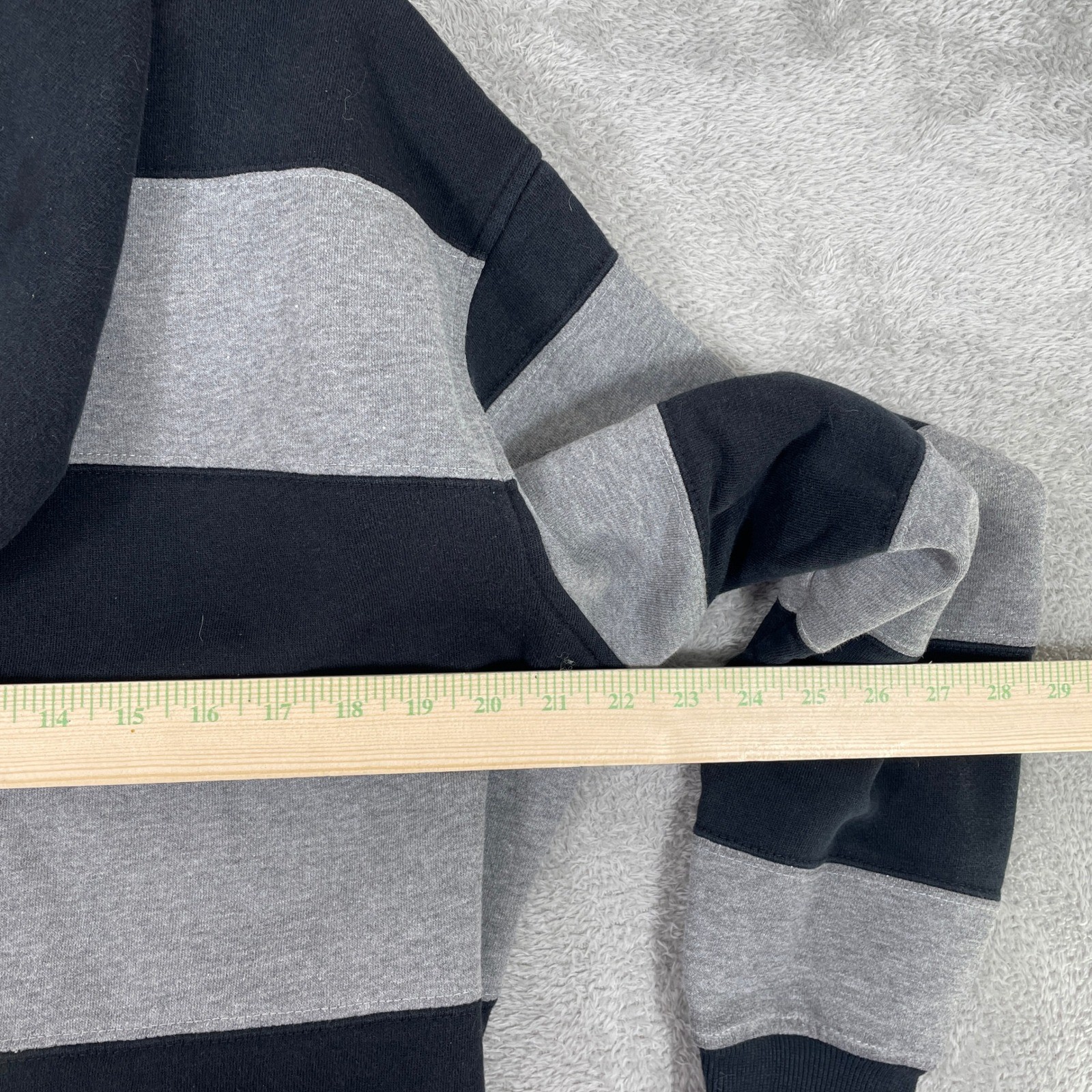 Vintage Southpole Hoodie Mens Large Black Striped Distressed Zip Up Y2K Skater