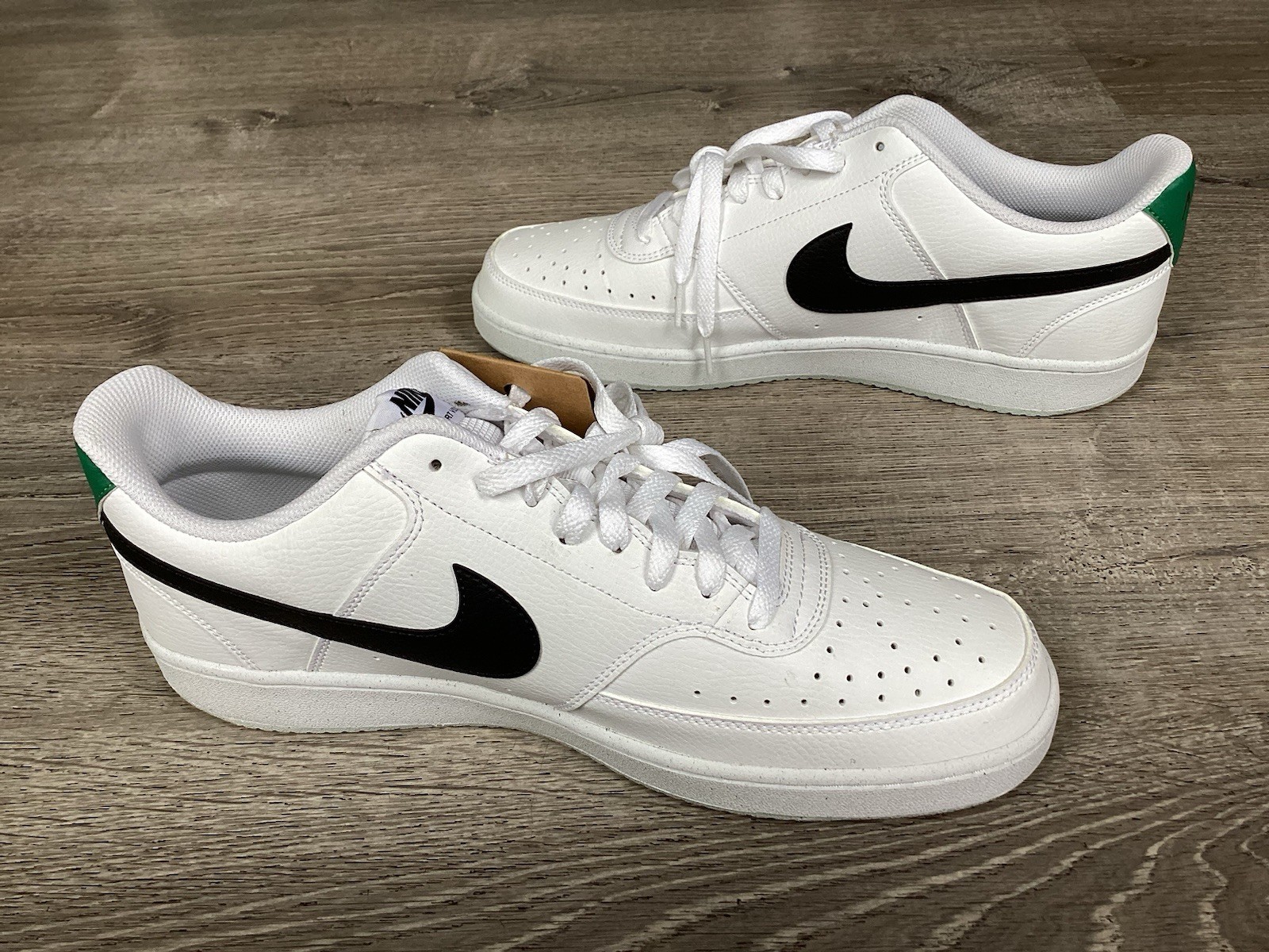 Nike Court Vision Low Mens 13 Next Nature White Black Green Sneakers DH2987-110