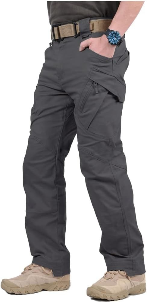 Men Cargo Pants Soldier Straight-fit Tactical Work Combat Trousers Outdoor AA