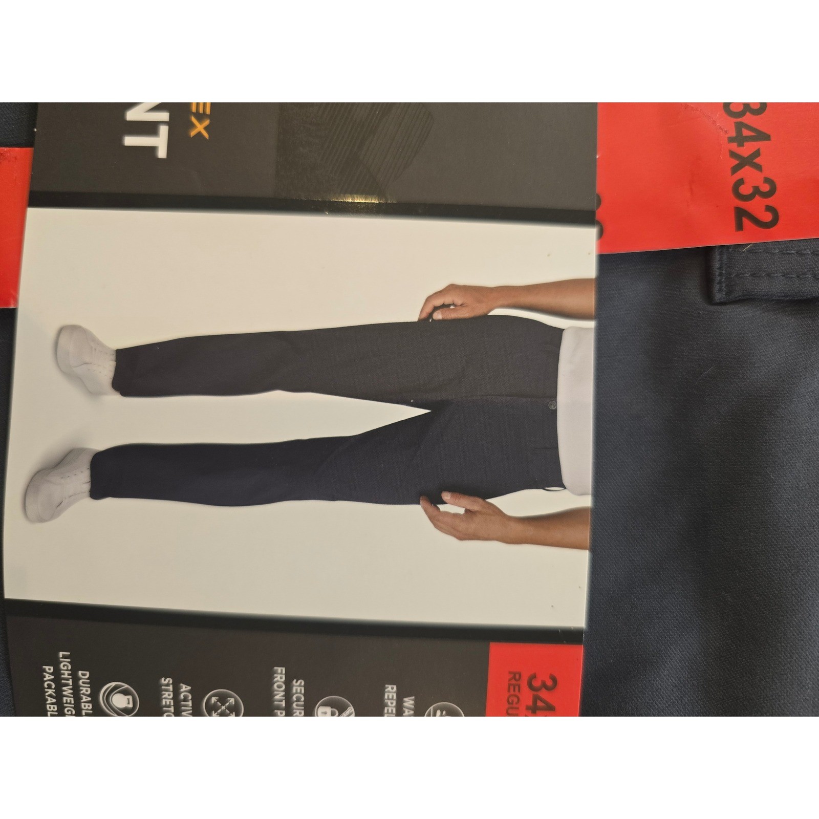 Weatherproof Vintage Mens Performance Weather-Flex Flat Front Pants 34×32 Storm