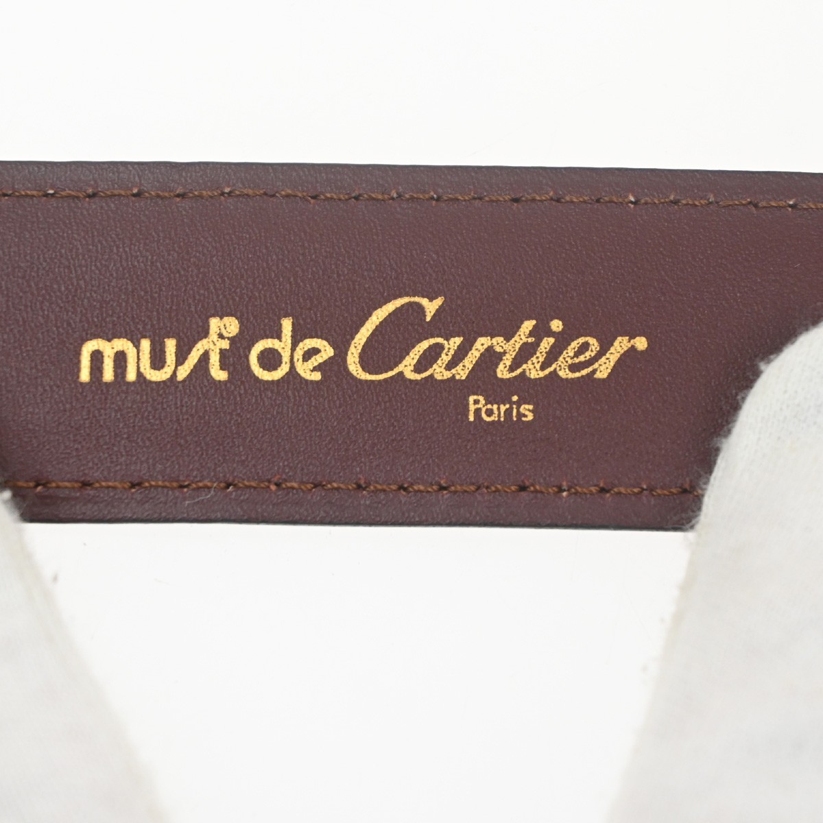 Cartier C Logo Belt 110/43 Leather Red Gold Vintage 05RL880