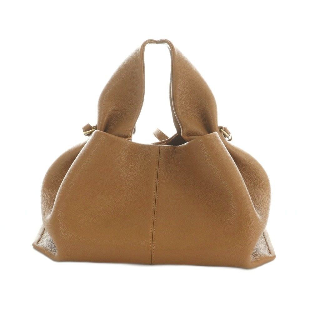 POLENE POLENE Numero Neuf 2WAY Handbag Shoulder Bag One Handle Leather Beige MI