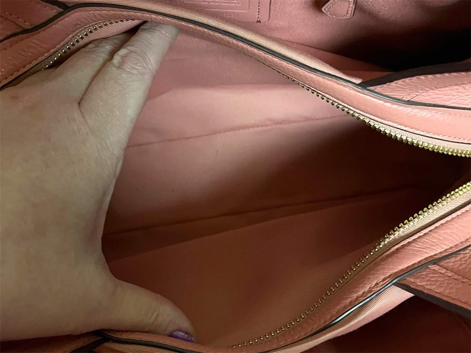 Coach Lori Shoulder Bag Dusty Rose Pink Pebble Leather Handbag C6231 Excellent